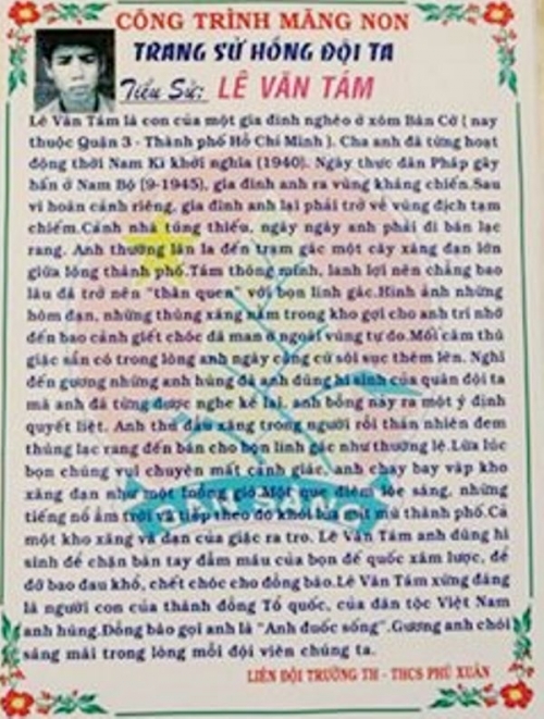 Pháp luật - Thêm 1 trường treo nhầm hình thay anh hùng Lê Văn Tám (Hình 2).