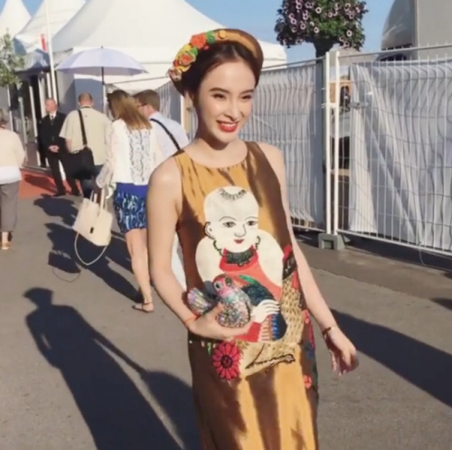 Giải trí - Thảm đỏ LHP Cannes: Angela Phương Trinh như mang bầu vì váy suông (Hình 3).