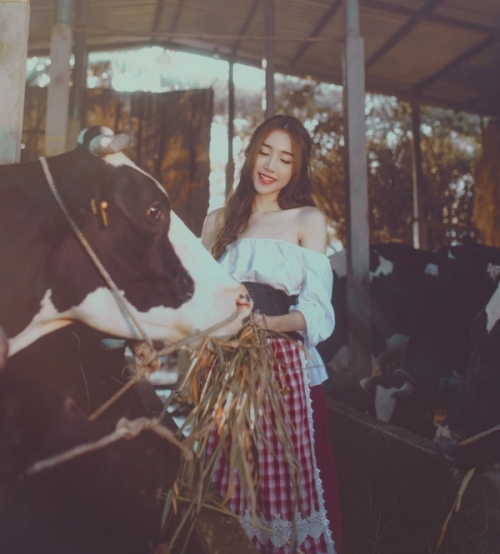 Giải tr&iacute; - Elly Trần g&acirc;y sốt bằng bộ ảnh h&oacute;a Lọ Lem tại trang trại b&ograve; (H&igrave;nh 4).