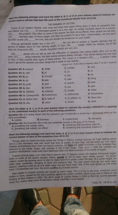 Xã hội - Đáp án đề thi tiếng Anh tốt nghiệp THPT năm 2016 mã đề 259 (Hình 6).