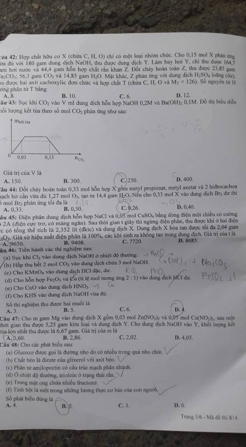 Xã hội - Đáp án đề thi môn Hóa tốt nghiệp THPT năm 2016 mã đề 814 (Hình 5).