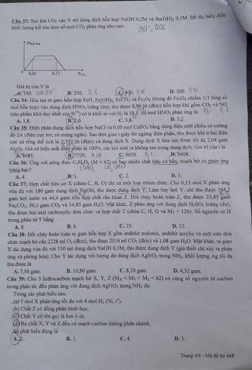 Xã hội - Đáp án đề thi môn Hóa học THPT Quốc gia năm 2016 Mã đề 468 (Hình 4).