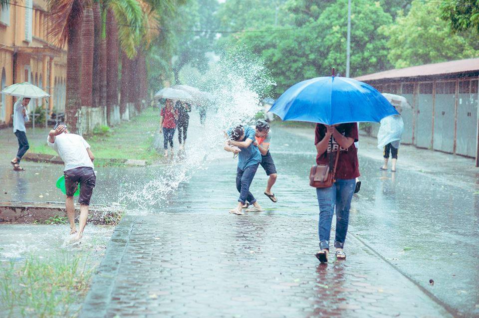 Giải trí - Bộ ảnh gợi nhớ tuổi thơ 'dữ dội' của SV Nông nghiệp ngày mưa bão (Hình 2).