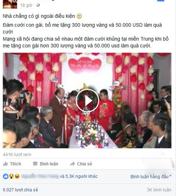 Giải trí - Dân mạng 'choáng' với hồi môn đám cưới khủng gần 11 tỷ ở miền Trung
