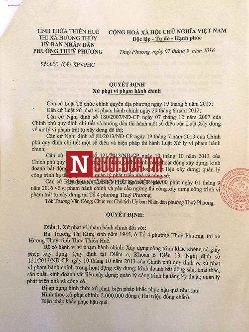 Kinh doanh - Xây dựng biệt phủ không phép ở cố đô – Chủ xây dựng bị xử phạt nhầm? (Hình 2).