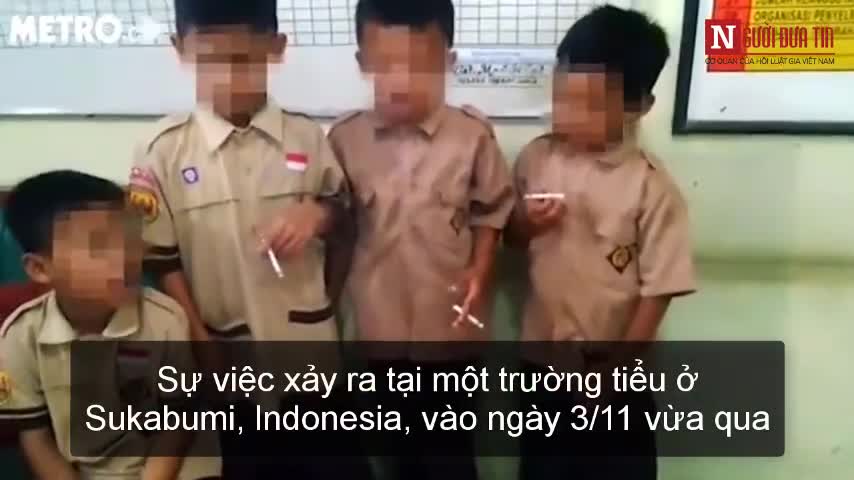 Thầy hiệu trưởng phạt học sinh 8 tuổi hút thuốc lá