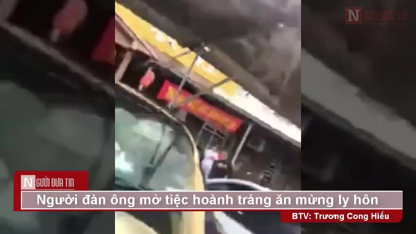 Người đàn ông mở tiệc hoành tráng ăn mừng ly hôn