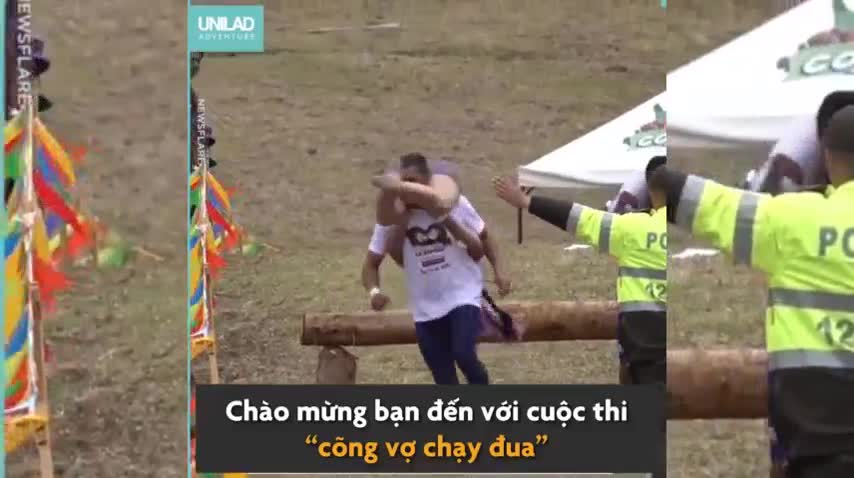 Cõng vợ ngược đua vượt chướng ngại vật ở Colombia