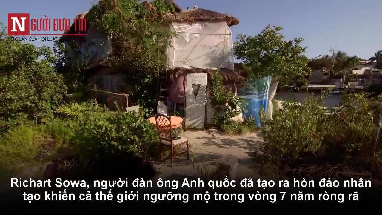 Người đàn ông xây đảo nhân tạo bằng chai nhựa để bảo vệ môi trường