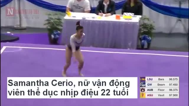 Nữ vận động viên 22 tuổi gập ngược 2 đầu gối sau cú lộn santo