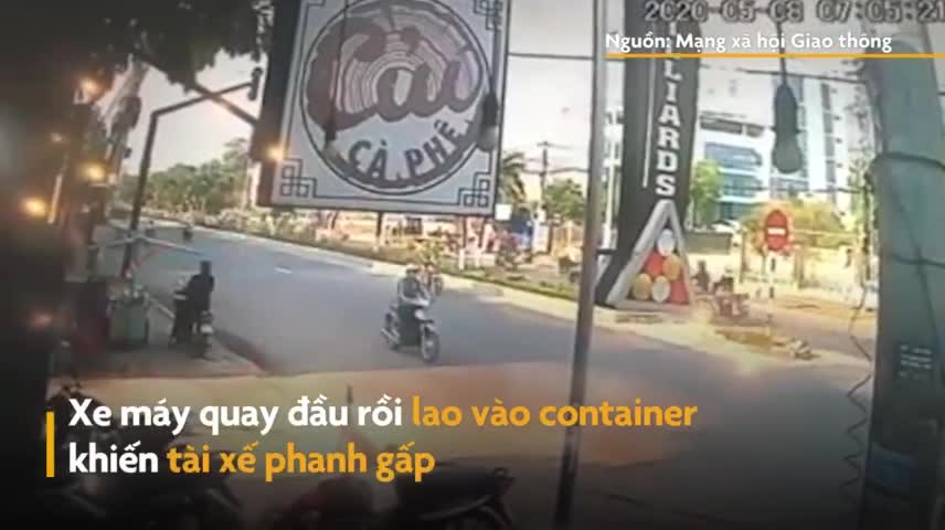 Lao vào xe container trong lúc quay đầu, người đàn ông gây ra tai nạn kinh hoàng