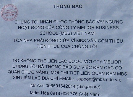 Xã hội - Trường Melior biến mất, hàng trăm học viên trắng tay (Hình 2).