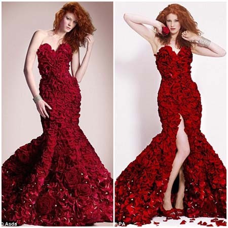 Sự kiện - Váy làm từ 2.500 bông hồng cho ngày Valentine (Hình 3).