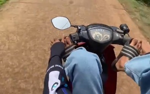 Xác minh clip nam thanh niên lái xe máy bằng chân ở Đắk Lắk