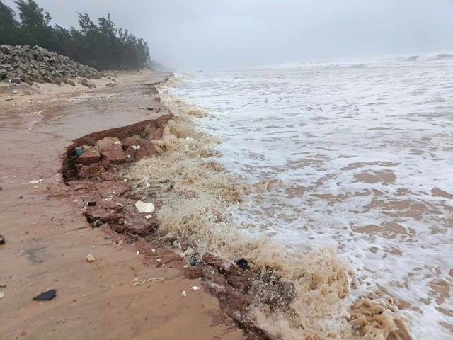 Quảng Trị: Khoảng 3km bờ biển bị sạt lở do bão số 6- Ảnh 2.