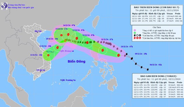 "Nối đuôi" ngay sau bão số 7, bão Toraji tăng cấp từng giờ đang tiến nhanh vào Biển Đông- Ảnh 1.