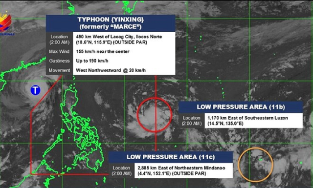 Bão số 7 (Yinxing) vẫn còn mạnh lên, ngoài khơi liên tiếp xuất hiện áp thấp mới- Ảnh 2.