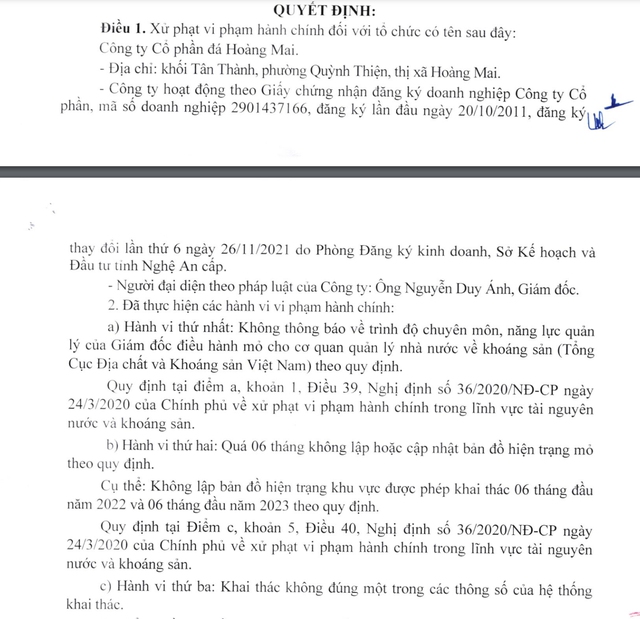 Phạt 256 triệu đồng, đình chỉ hoạt động công ty khai thác đá- Ảnh 2.