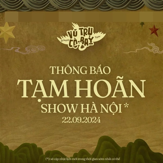 Phương Mỹ Chi tạm hoãn show diễn.