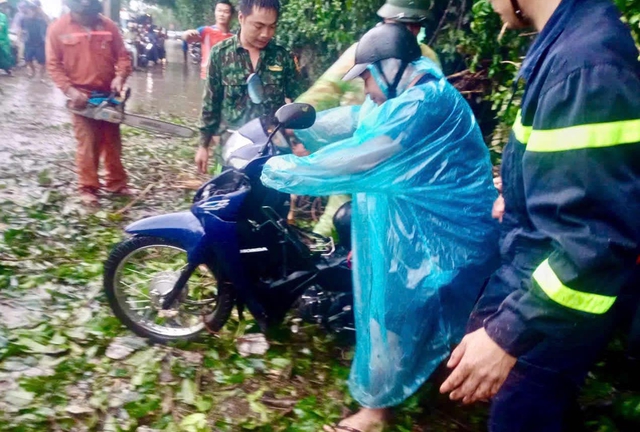 Mưa lớn, cây trên vách đá đổ xuống đè trúng 2 bố con đi đường- Ảnh 1.