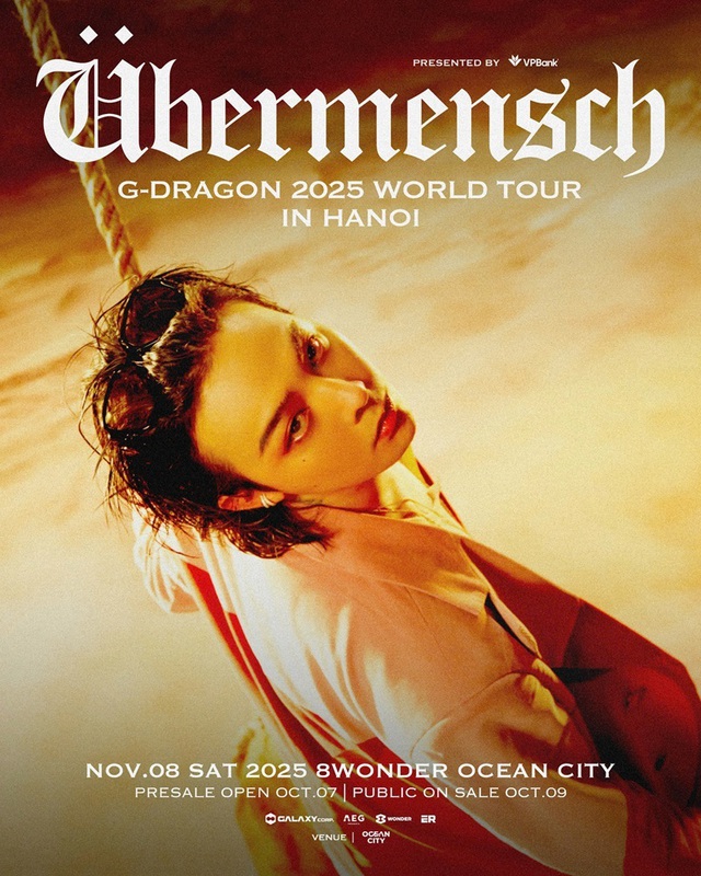 Cơn địa chấn G-DRAGON 2025 WORLD TOUR [Übermensch] mở bán vé Day 2 tại 8Wonder Ocean City- Ảnh 1.