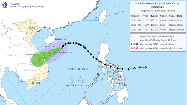 Bão số 12 (Thần Gió) sẽ dội mưa lớn xuống những tỉnh nào? - Ảnh 1.