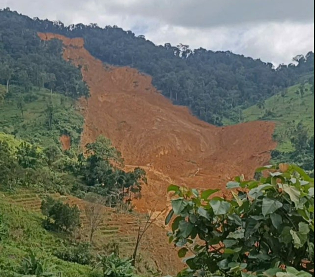 Đà Nẵng: Di dời 665 người dân sau khi quả đồi bất ngờ sạt lở, nghi vùi lấp 3 người- Ảnh 1. Đà Nẵng: Di dời 665 người dân sau khi quả đồi bất ngờ sạt lở, nghi vùi lấp 3 người- Ảnh 1.