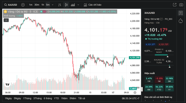 Giá vàng hôm nay 17/11: Vàng thế giới đầu tuần tăng nhẹ, thị trường chờ đợi điều gì? - Ảnh 1.