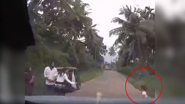 Đột ngột chạy qua đường, đứa trẻ suýt bị xe ô tô tông trúng - Ảnh 1.