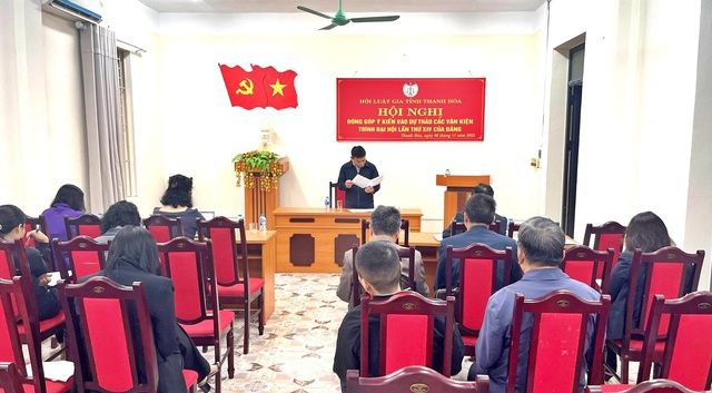 Hội Luật gia tỉnh Thanh Hóa góp ý kiến dự thảo các văn kiện trình Đại hội XIV của Đảng - Ảnh 2.