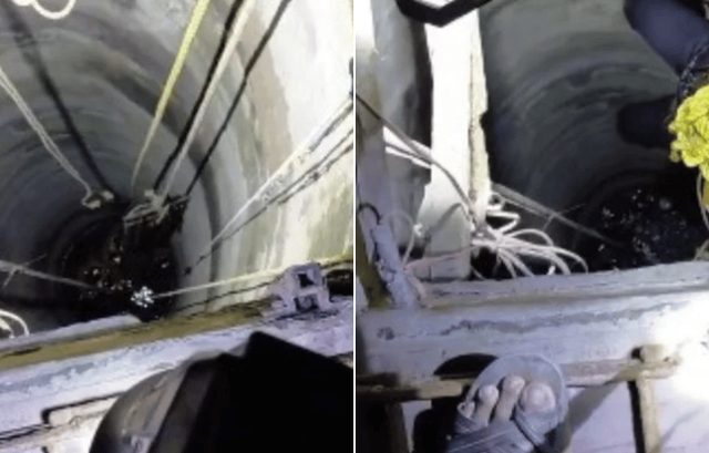 Con g&aacute;i rơi xuống giếng khoan, cha nhảy xuống giải cứu v&agrave; c&aacute;i kết - Ảnh 1.