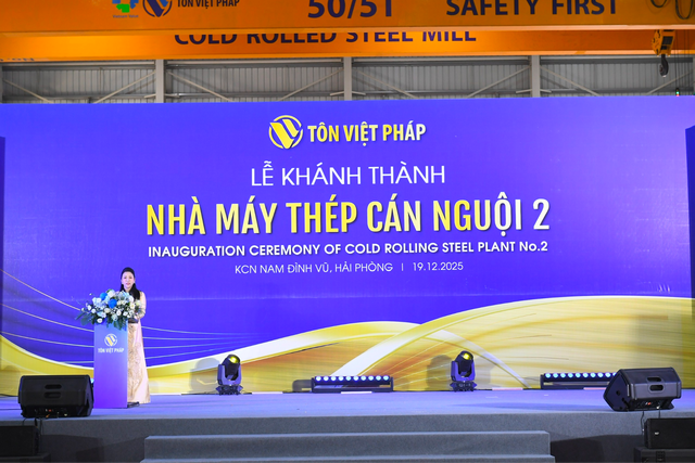 T&ocirc;n Việt Ph&aacute;p kh&aacute;nh th&agrave;nh Nh&agrave; m&aacute;y Th&eacute;p c&aacute;n nguội số 2: Khẳng định vị thế, bứt ph&aacute; kỷ nguy&ecirc;n mới  - Ảnh 1.