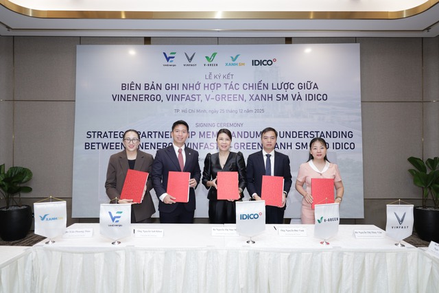 VinEnergo, VinFast, V-Green v&agrave; Xanh SM hợp t&aacute;c với IDICO &ldquo;xanh h&oacute;a&rdquo; c&aacute;c khu c&ocirc;ng nghiệp - Ảnh 1.