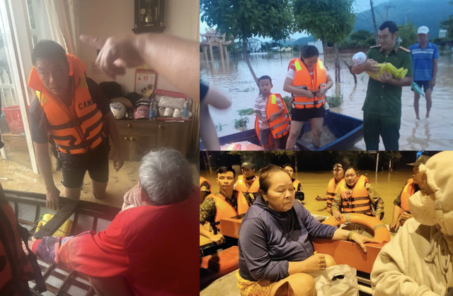 Liều m&igrave;nh giữa d&ograve;ng nước xiết, người chỉ huy giữ an to&agrave;n cho d&acirc;n- Ảnh 1.