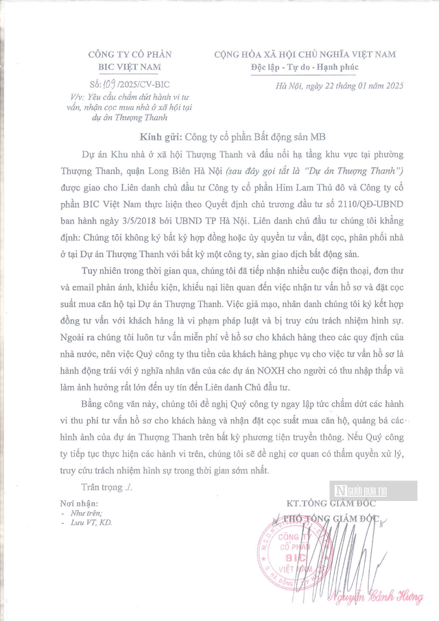 BIC Việt Nam ra "tối hậu thư" cho Công ty cổ phần Bất động sản MB tại dự án RiceCity Long Châu- Ảnh 3.