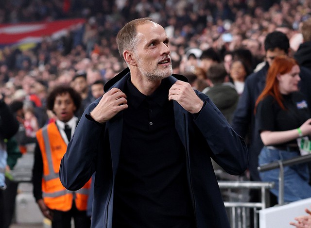 HLV Thomas Tuchel gây tranh cãi vì không hát quốc ca. (Ảnh: X England)