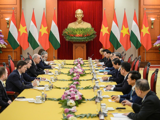 Tổng Bí thư Tô Lâm hội kiến Tổng thống Hungary - Ảnh 2. Tổng Bí thư Tô Lâm hội kiến Tổng thống Hungary - Ảnh 2.