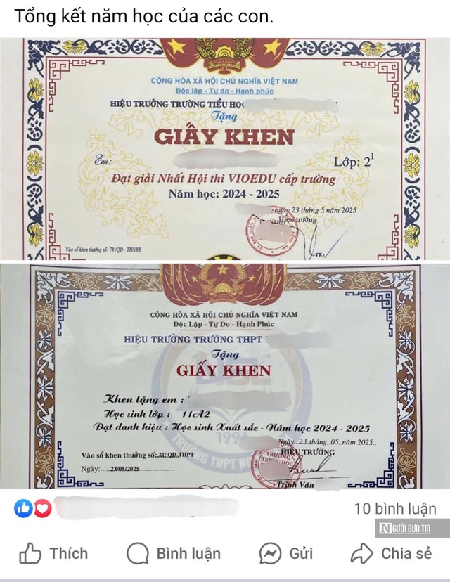 Hiểm họa từ việc khoe giấy khen của con lên mạng- Ảnh 2. Hiểm họa từ việc khoe giấy khen của con lên mạng- Ảnh 2.