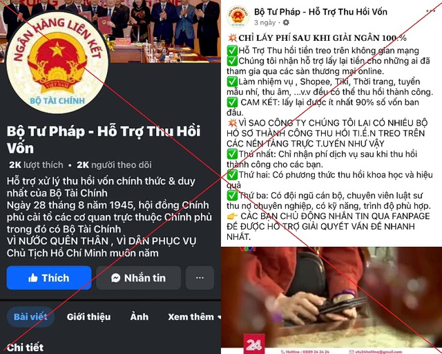 Cảnh báo tài khoản Facebook giả mạo Bộ Tư pháp hỗ trợ lấy lại tiền lừa đảo- Ảnh 1. Cảnh báo tài khoản Facebook giả mạo Bộ Tư pháp hỗ trợ lấy lại tiền lừa đảo- Ảnh 1.