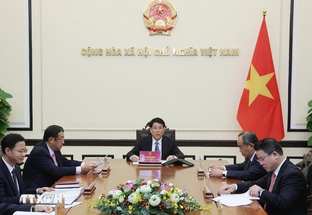 Chủ tịch nước Lương Cường điện đàm với tân Tổng thống Hàn Quốc- Ảnh 1. Chủ tịch nước Lương Cường điện đàm với tân Tổng thống Hàn Quốc- Ảnh 1.