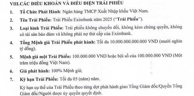 Eximbank sắp phát hành tối đa 10.000 tỷ đồng trái phiếu- Ảnh 1. Eximbank sắp phát hành tối đa 10.000 tỷ đồng trái phiếu- Ảnh 1.