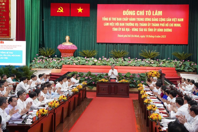 Tổng Bí thư Tô Lâm: Sáp nhập với Bình Dương, Bà Rịa - Vũng Tàu, Tp.HCM mới sẽ thành siêu đô thị- Ảnh 3. Tổng Bí thư Tô Lâm: Sáp nhập với Bình Dương, Bà Rịa - Vũng Tàu, Tp.HCM mới sẽ thành siêu đô thị- Ảnh 3.