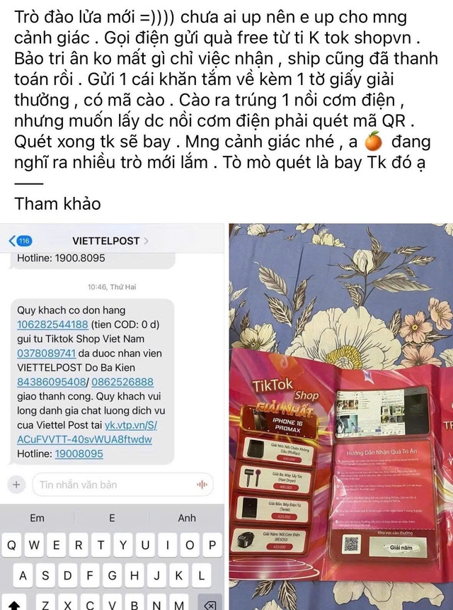 Nhận "quà tặng 0 đồng" từ Tiktok, người đàn ông mất gần 800 triệu đồng- Ảnh 1. Nhận "quà tặng 0 đồng" từ Tiktok, người đàn ông mất gần 800 triệu đồng- Ảnh 1.