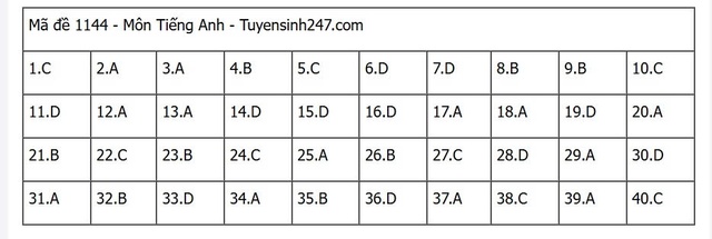 Đáp án môn tiếng Anh thi tốt nghiệp THPT 2025 mã đề 1144 nhanh nhất, đầy đủ nhất- Ảnh 5.