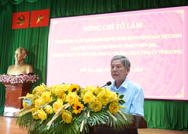 Tổng Bí thư Tô Lâm: Hợp nhất Vĩnh Long, Bến Tre, Trà Vinh là quyết định chiến lược- Ảnh 2. Tổng Bí thư Tô Lâm: Hợp nhất Vĩnh Long, Bến Tre, Trà Vinh là quyết định chiến lược- Ảnh 2.