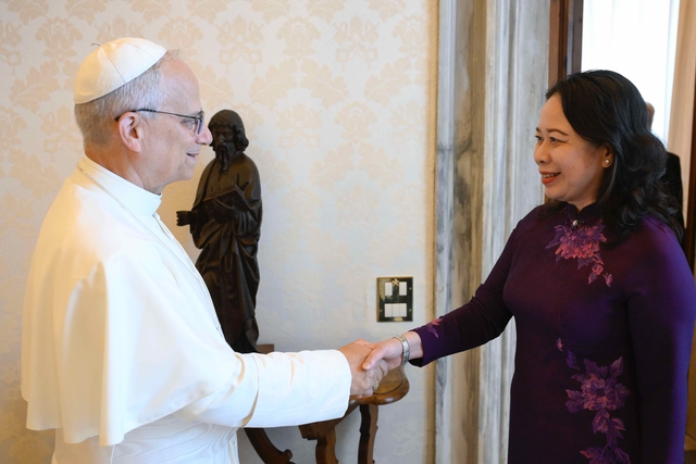 Phó Chủ tịch nước Võ Thị Ánh Xuân chào xã giao Giáo hoàng Leo XIV- Ảnh 1. Phó Chủ tịch nước Võ Thị Ánh Xuân chào xã giao Giáo hoàng Leo XIV- Ảnh 1.