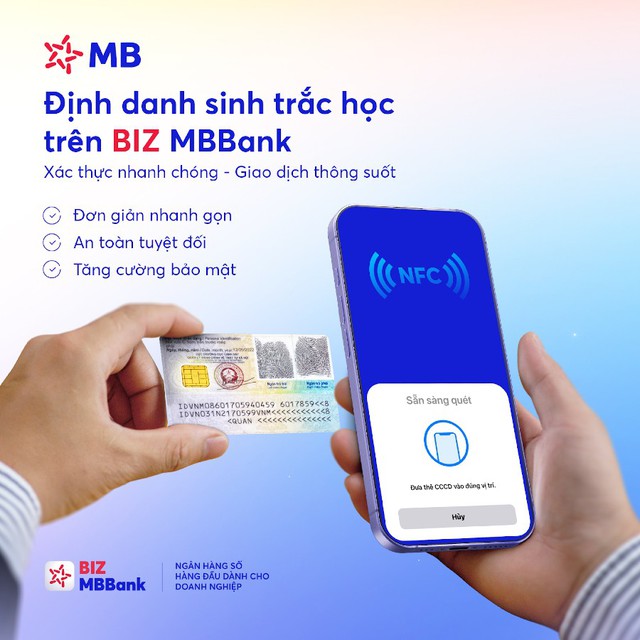 MB tặng 100.000 VNĐ cho doanh nghiệp hoàn tất định danh sinh trắc học trên BIZ MBBank- Ảnh 1. MB tặng 100.000 VNĐ cho doanh nghiệp hoàn tất định danh sinh trắc học trên BIZ MBBank- Ảnh 1.