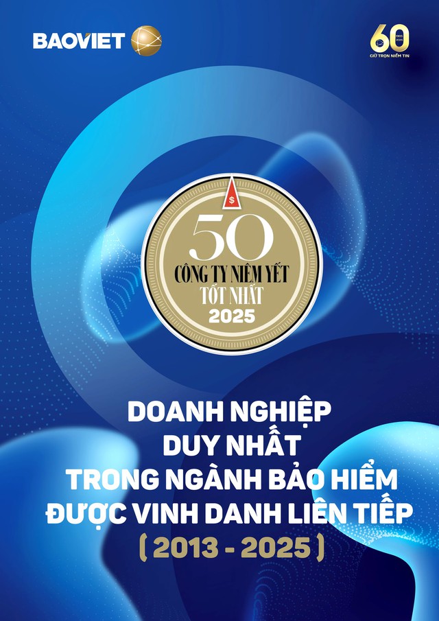 Bảo Việt - doanh nghiệp duy nhất trong ngành bảo hiểm được vinh danh liên tiếp trong “Danh sách 50 công ty niêm yết tốt nhất Việt Nam” (2013-2025) - Ảnh 1.