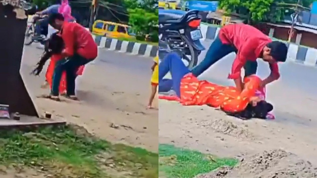 Cãi vã, vợ chồng lao vào ẩu đả dữ dội ngay trên đường- Ảnh 1. Cãi vã, vợ chồng lao vào ẩu đả dữ dội ngay trên đường- Ảnh 1.