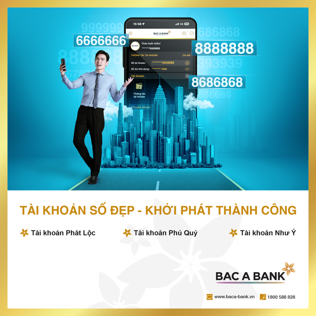 Tài khoản số đẹp BAC A BANK – đa dạng lựa chọn, khởi phát thành công- Ảnh 1. Tài khoản số đẹp BAC A BANK – đa dạng lựa chọn, khởi phát thành công- Ảnh 1.